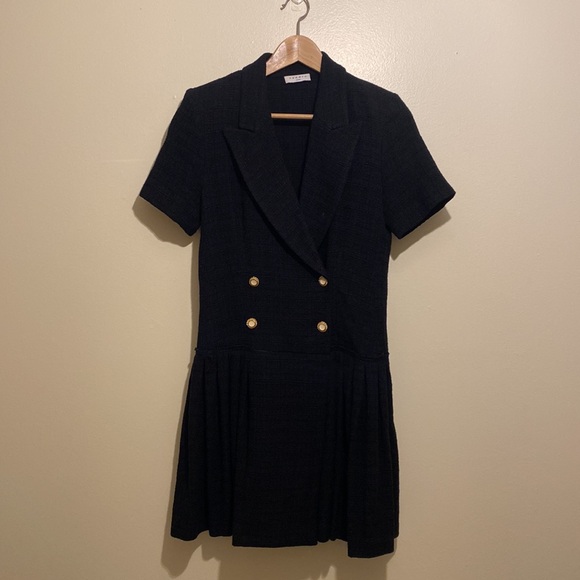 SANDRO SHORT SLEEVE TWEED COAT DRESS. Size 36 - Picture 6 of 11